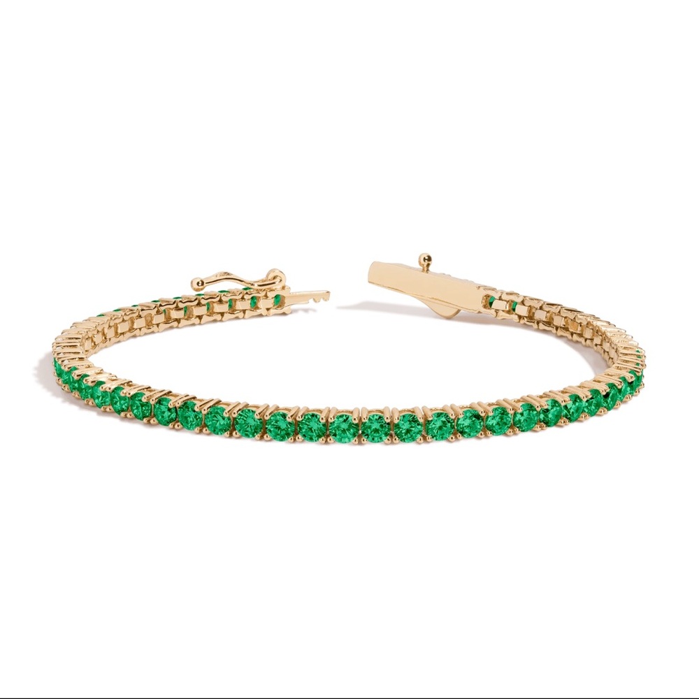 Lab grown emerald tennis bracelet 6ct